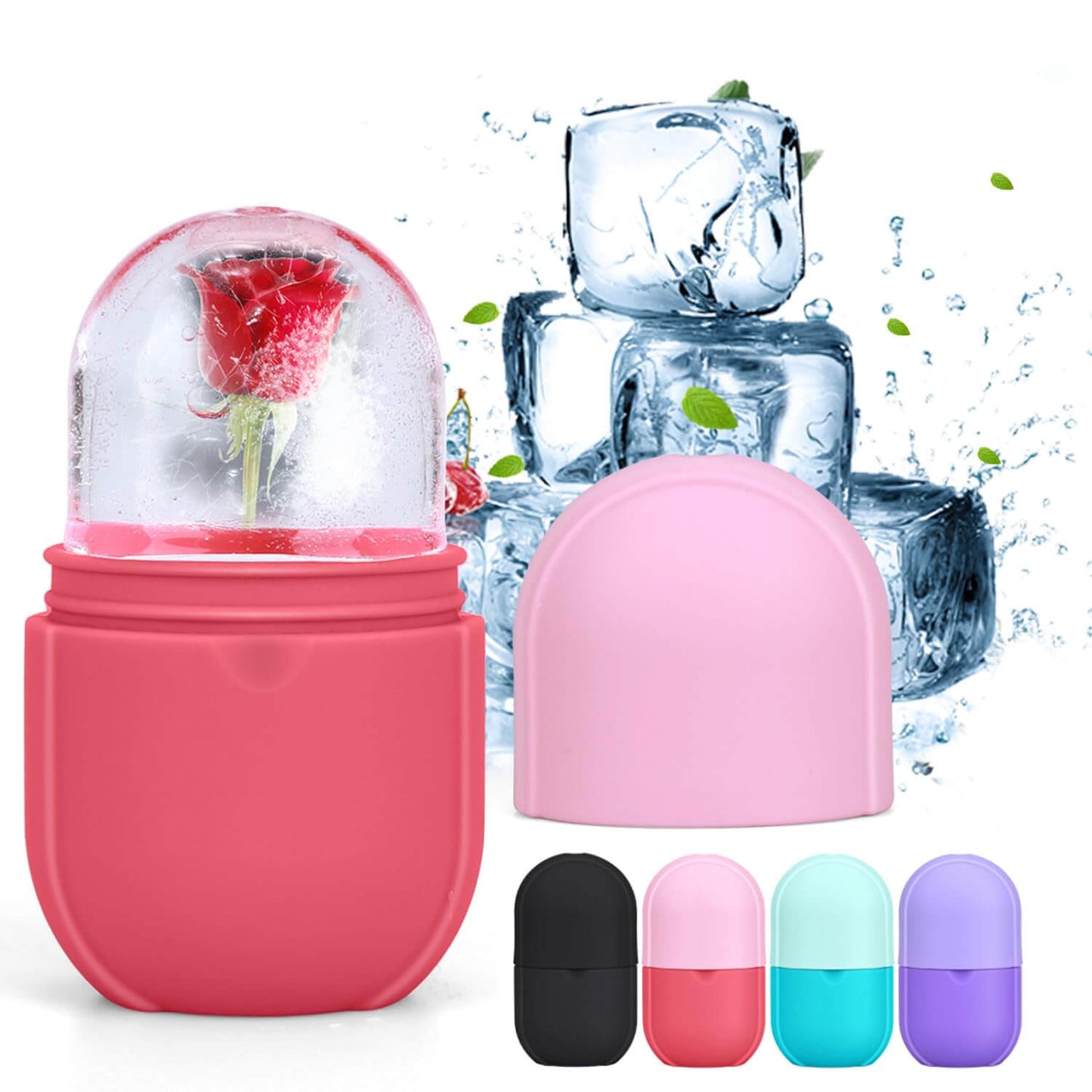 Silicone Ice Roller Facial Massage for Cryotherapy - Beauty Skin Care Massage for Collagen Regrowth & Skin Strengthening
